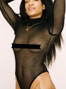 Black Mesh Long Sleeve Bodysuit